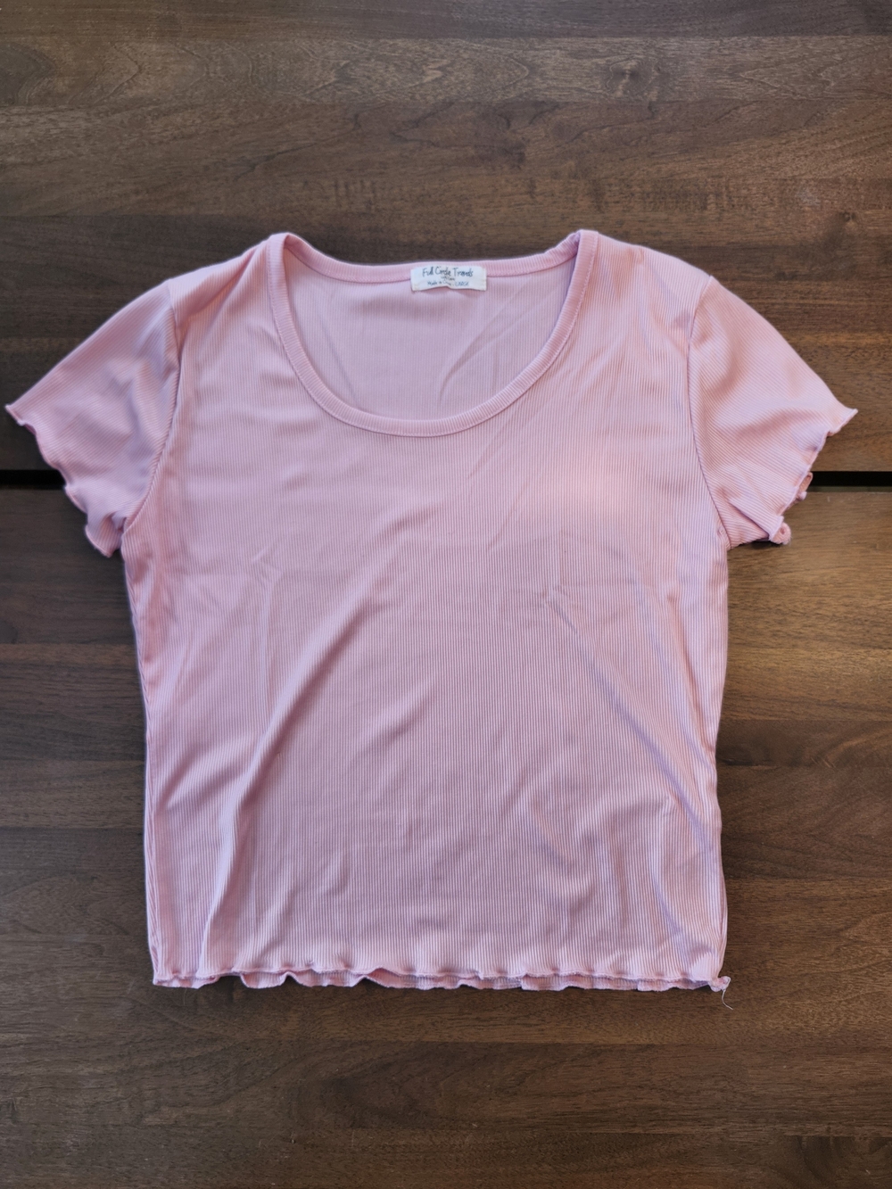 Soft Pink Ribbed Scoop Neck Crop Top
